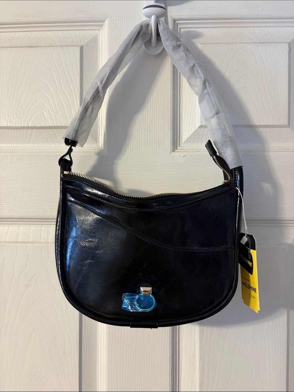 Classic Black Leather Shoulder Bag for Women